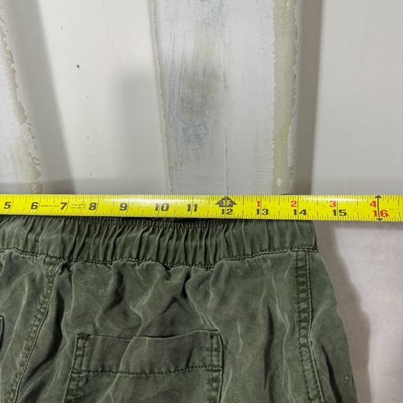 Loft Womens Cropped Jogger Pants Olive Green Drawstring Waist Pockets Size MP - Picture 13 of 16